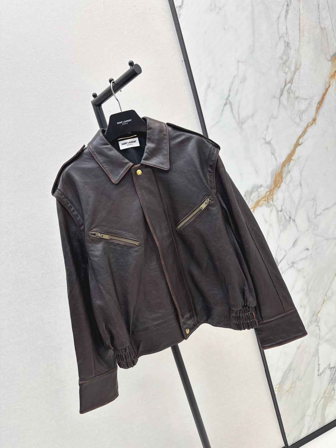 Saint lau 25fw leather jacket