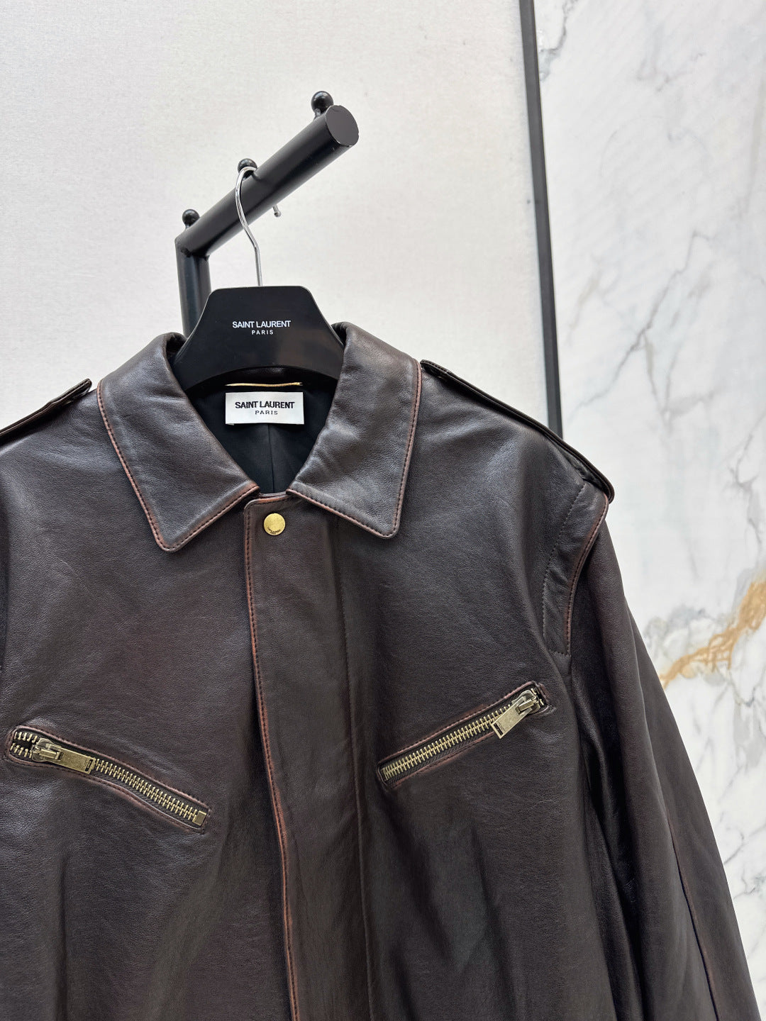 Saint lau 25fw leather jacket
