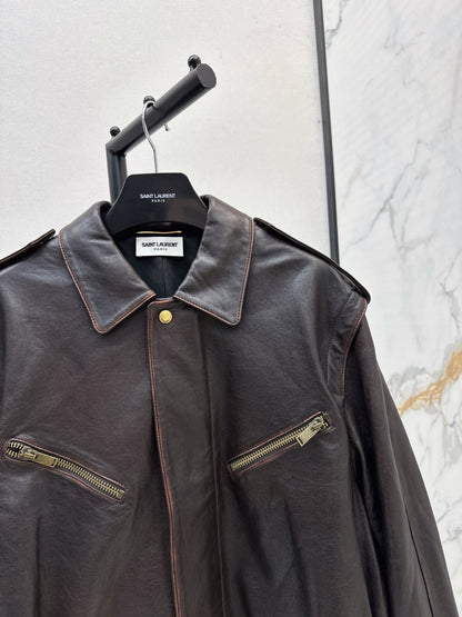 Saint lau 25fw leather jacket