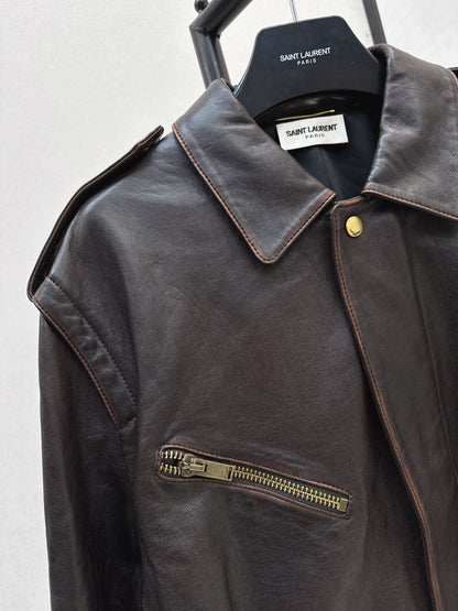 Saint lau 25fw leather jacket