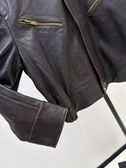Saint lau 25fw leather jacket