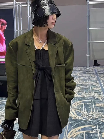 Pra 25fw suede blazer