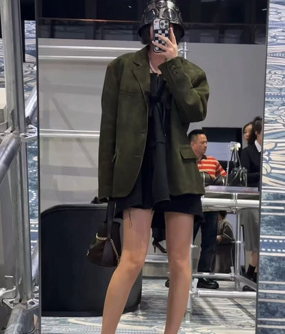 Pra 25fw suede blazer