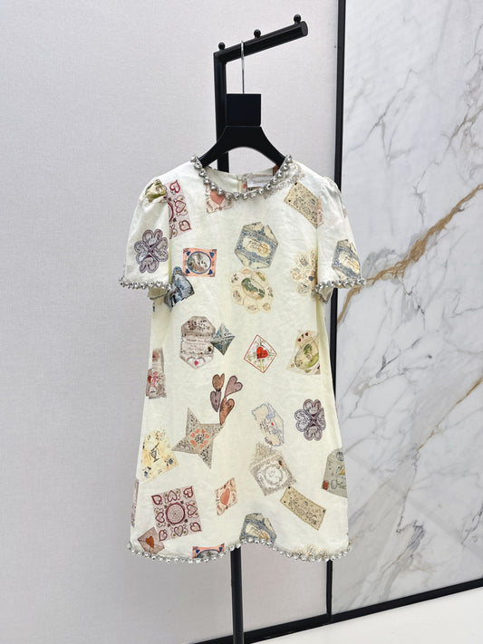 Zimm 25fw printed linen dress