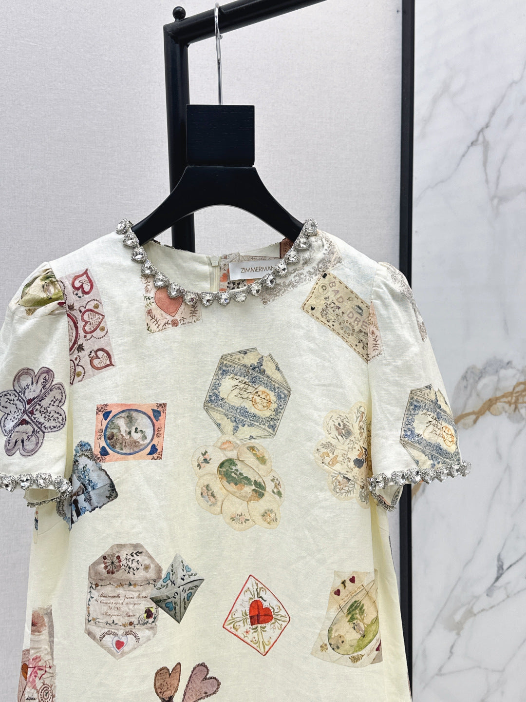 Zimm 25fw printed linen dress