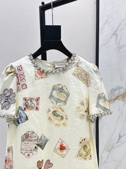 Zimm 25fw printed linen dress