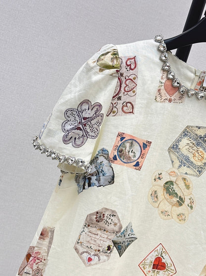 Zimm 25fw printed linen dress