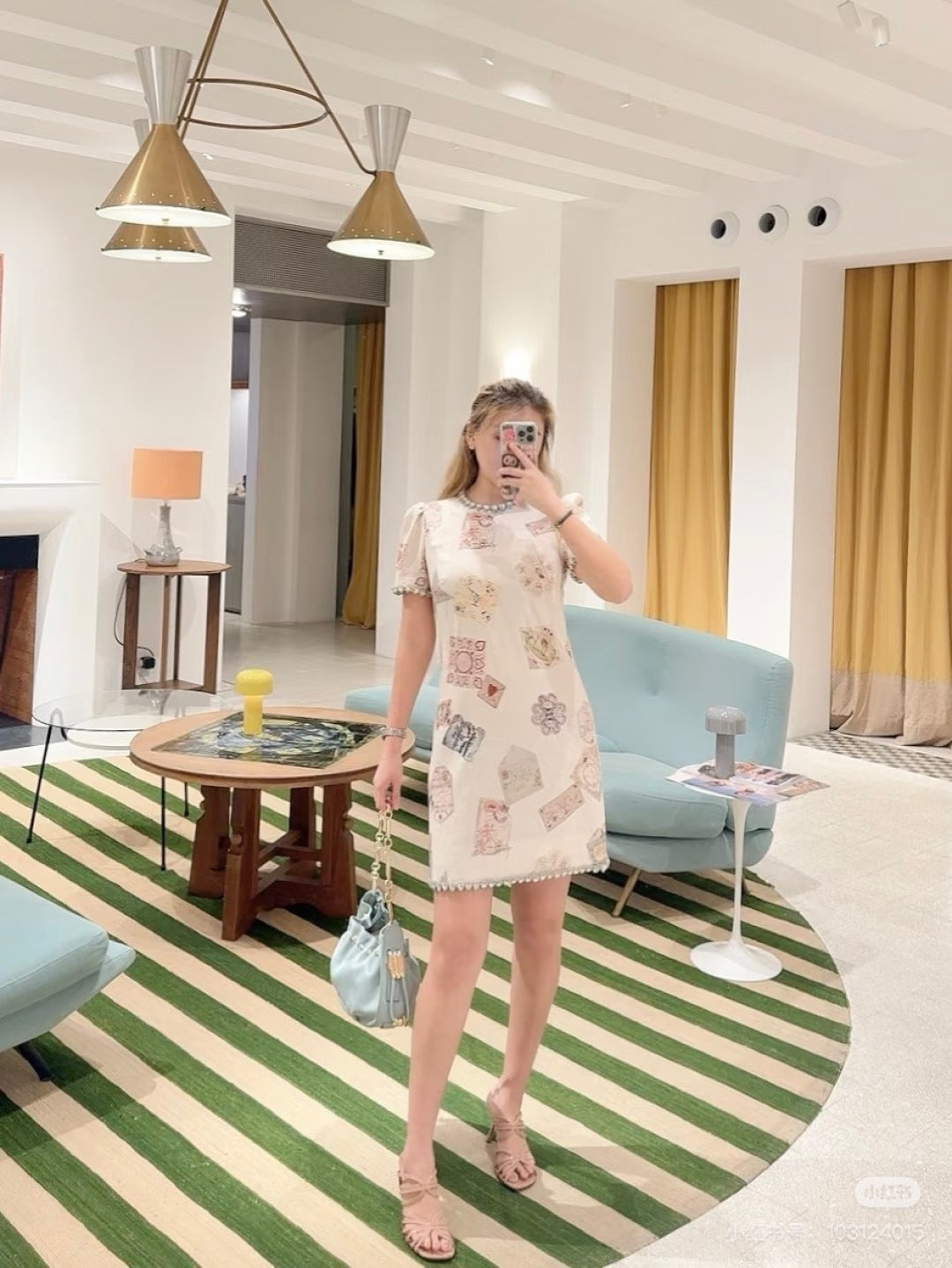 Zimm 25fw printed linen dress