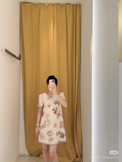 Zimm 25fw printed linen dress