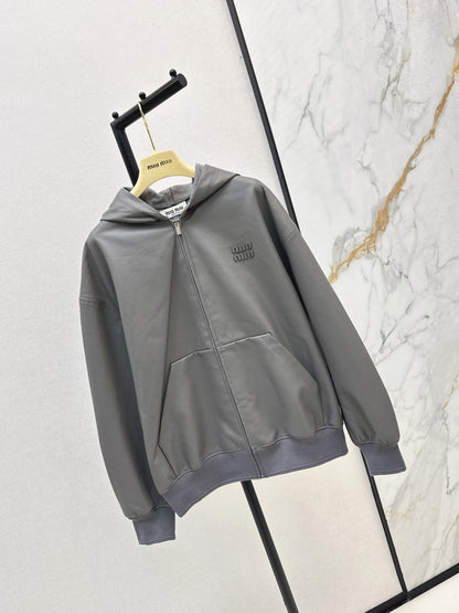 Miu 25fw leather jacket
