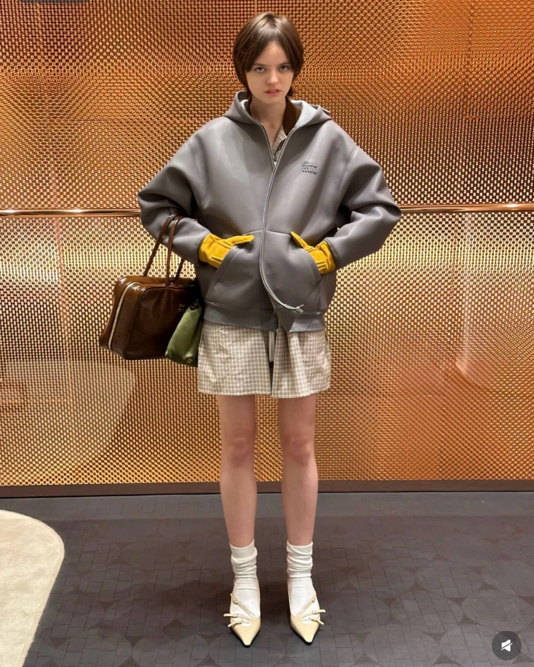 Miu 25fw leather jacket
