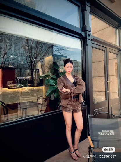 Saint lau 25fw suede jacket
