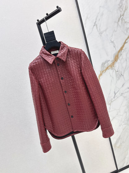 Bottega 25ss woven leather jacket