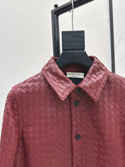 Bottega 25ss woven leather jacket