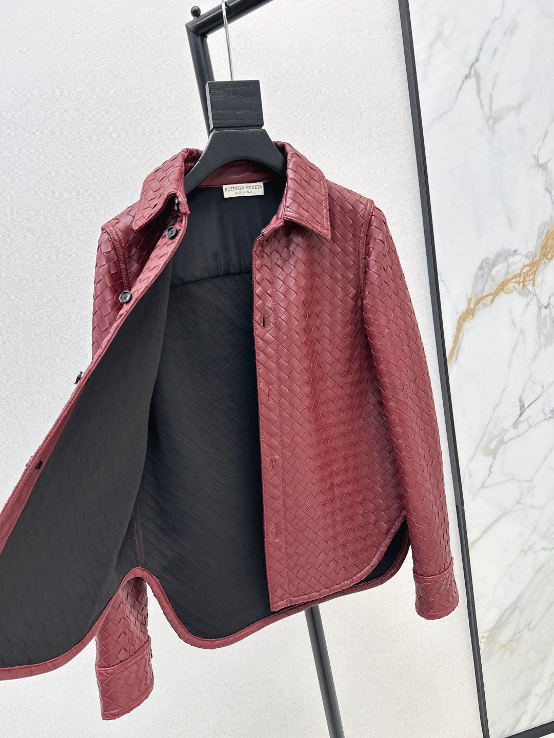 Bottega 25ss woven leather jacket