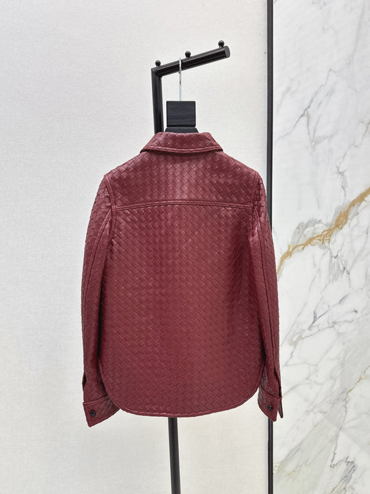 Bottega 25ss woven leather jacket