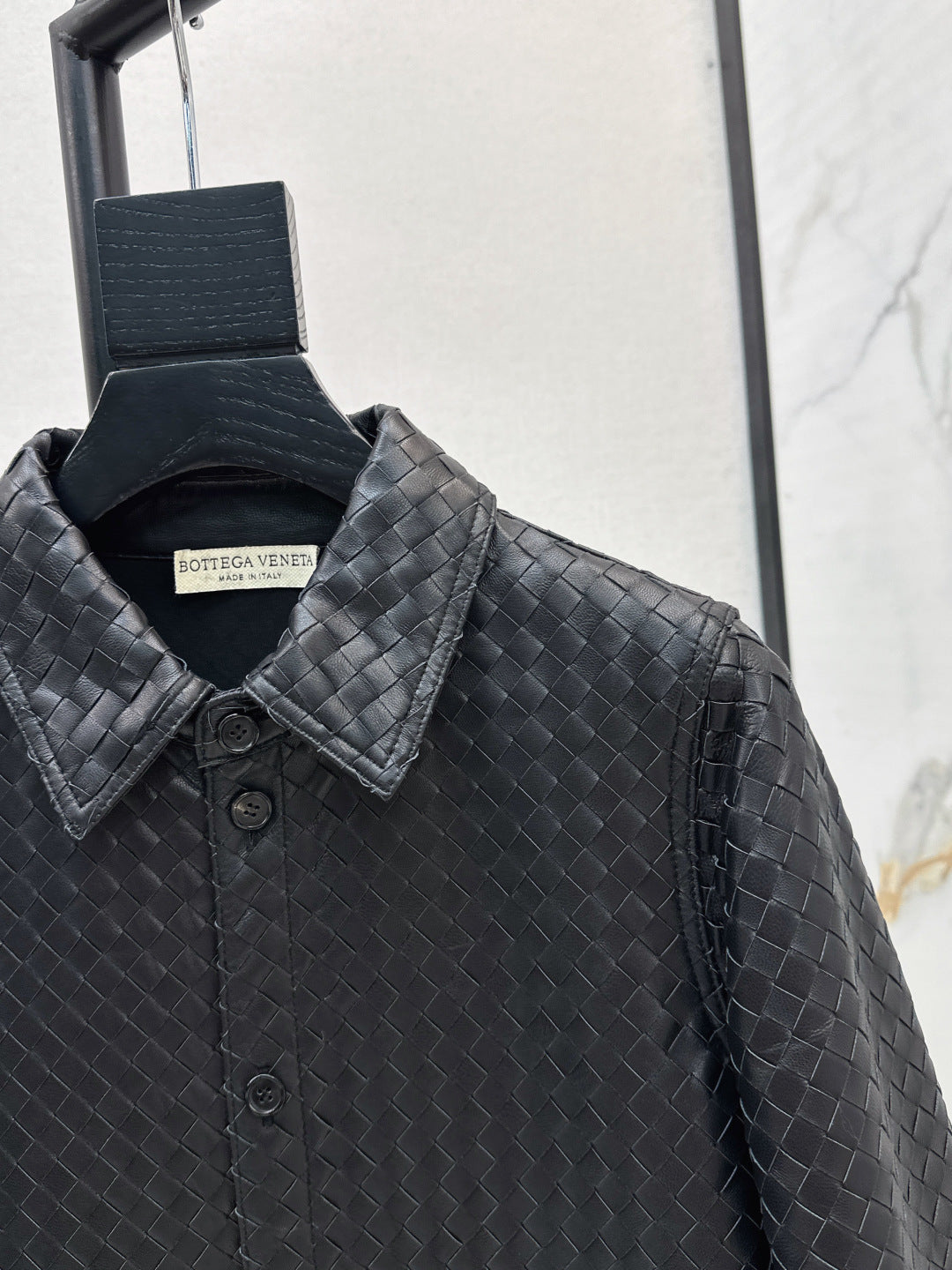 Bottega 25ss woven leather jacket