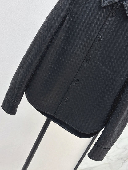 Bottega 25ss woven leather jacket