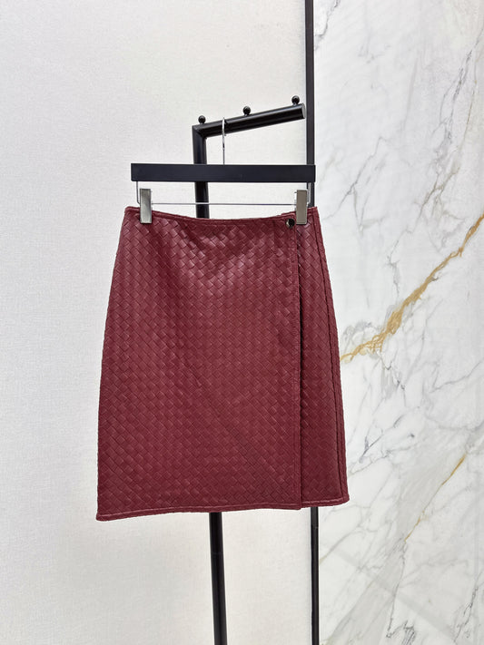 Bottega 25ss woven leather skirt