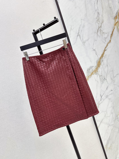 Bottega 25ss woven leather skirt