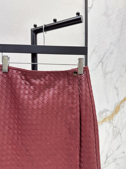 Bottega 25ss woven leather skirt
