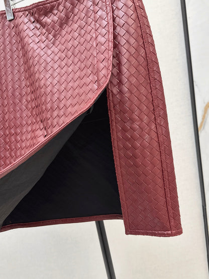 Bottega 25ss woven leather skirt
