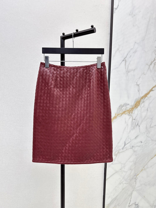 Bottega 25ss woven leather skirt