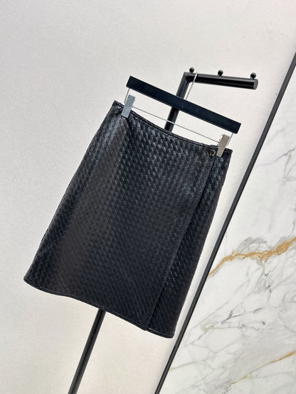 Bottega 25ss woven leather skirt