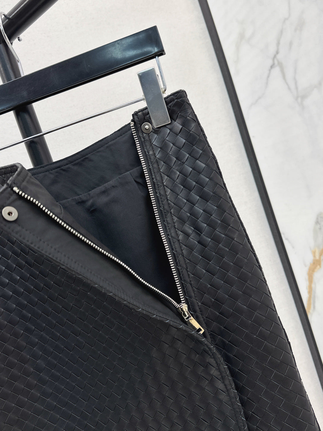 Bottega 25ss woven leather skirt