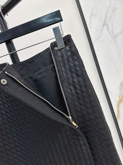 Bottega 25ss woven leather skirt