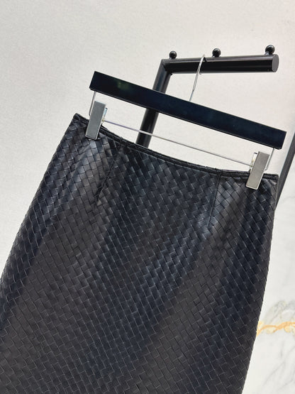 Bottega 25ss woven leather skirt