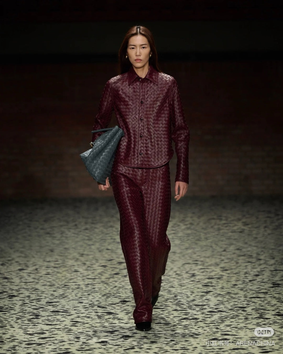 Bottega 25ss woven leather jacket