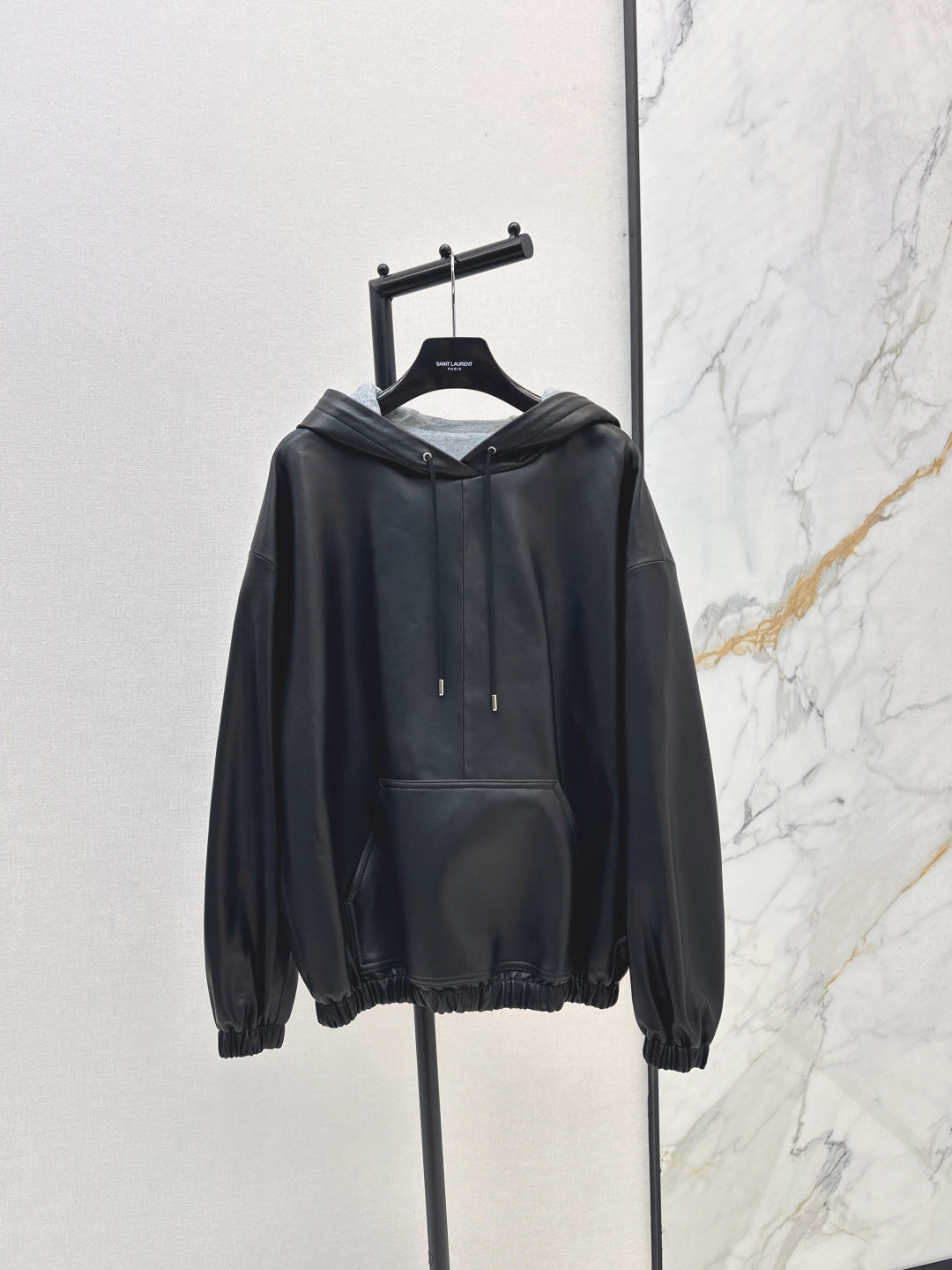Saint lau 25fw leather hoodie