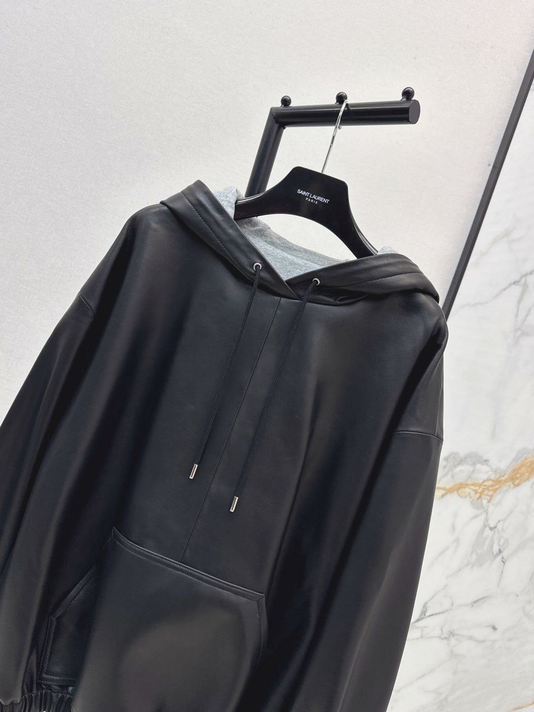 Saint lau 25fw leather hoodie