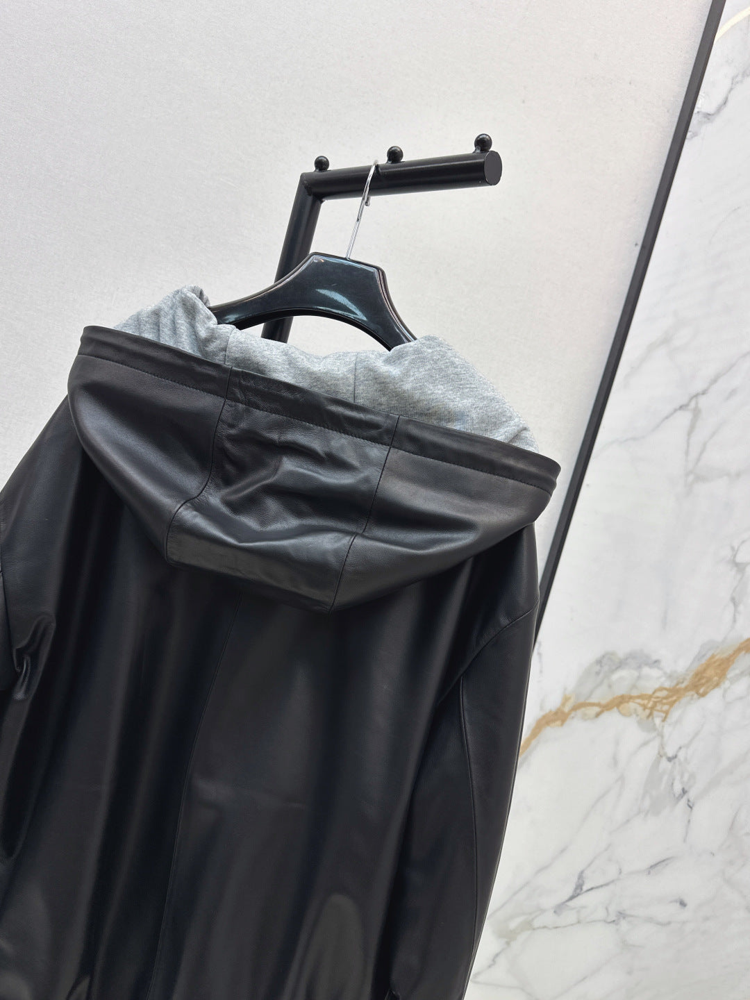 Saint lau 25fw leather hoodie
