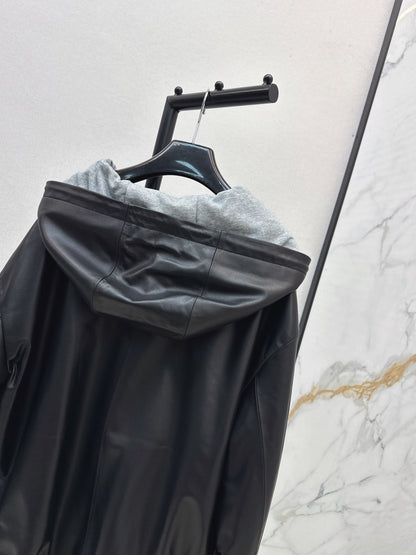 Saint lau 25fw leather hoodie