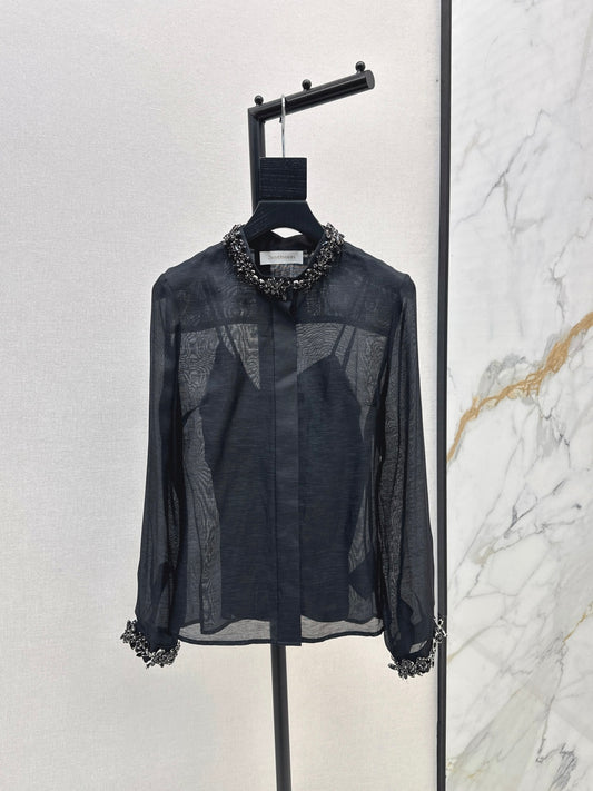 Zimm 25fw beaded shirt