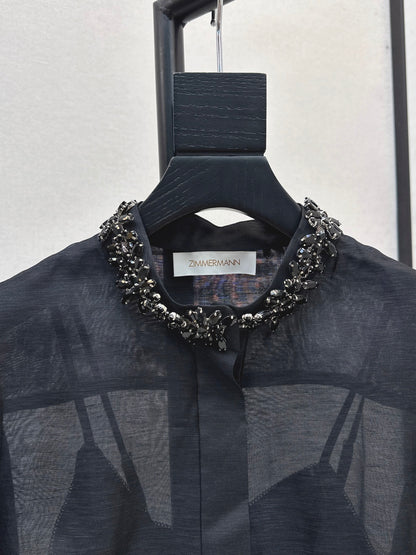 Zimm 25fw beaded shirt