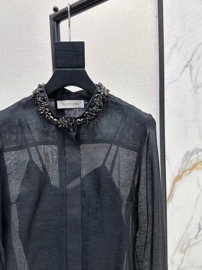 Zimm 25fw beaded shirt
