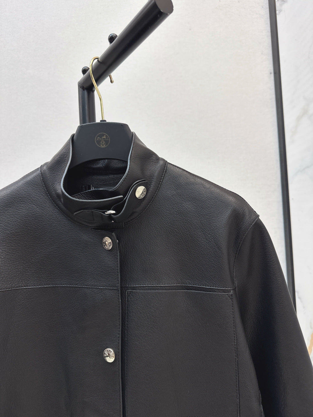 Herm 25fw leather jacket