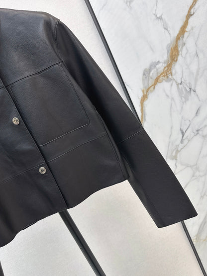 Herm 25fw leather jacket