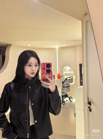 Herm 25fw leather jacket