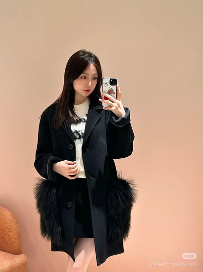 Louis 25fw fox hair coat