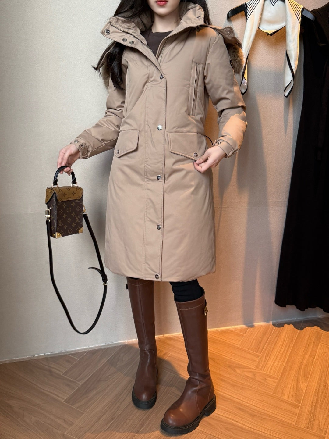 Pra 25fw long down jacket