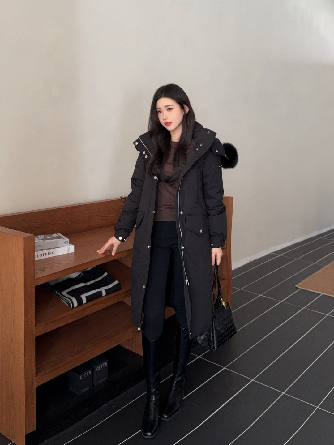 Pra 25fw long down jacket
