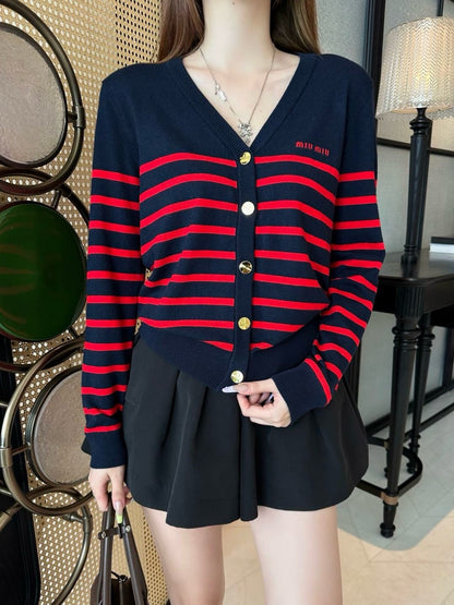 Miu 25fw knitted cardigan