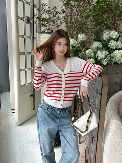 Miu 25fw knitted cardigan
