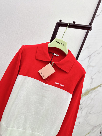 Miu 25fw knitted polo