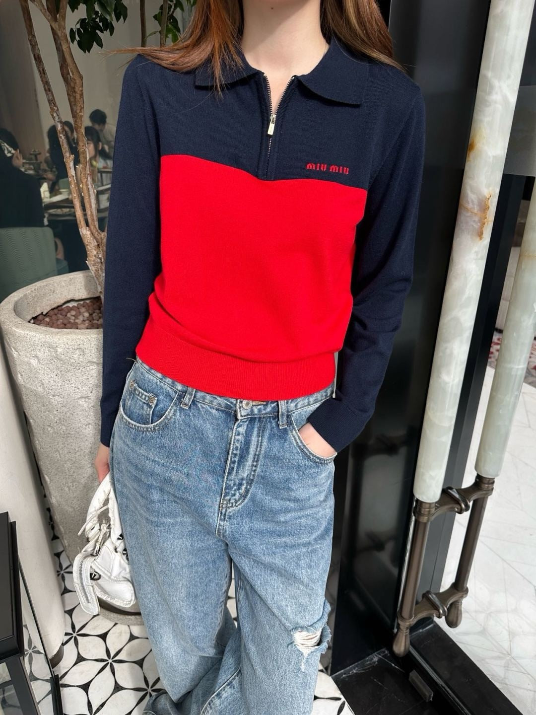 Miu 25fw knitted polo
