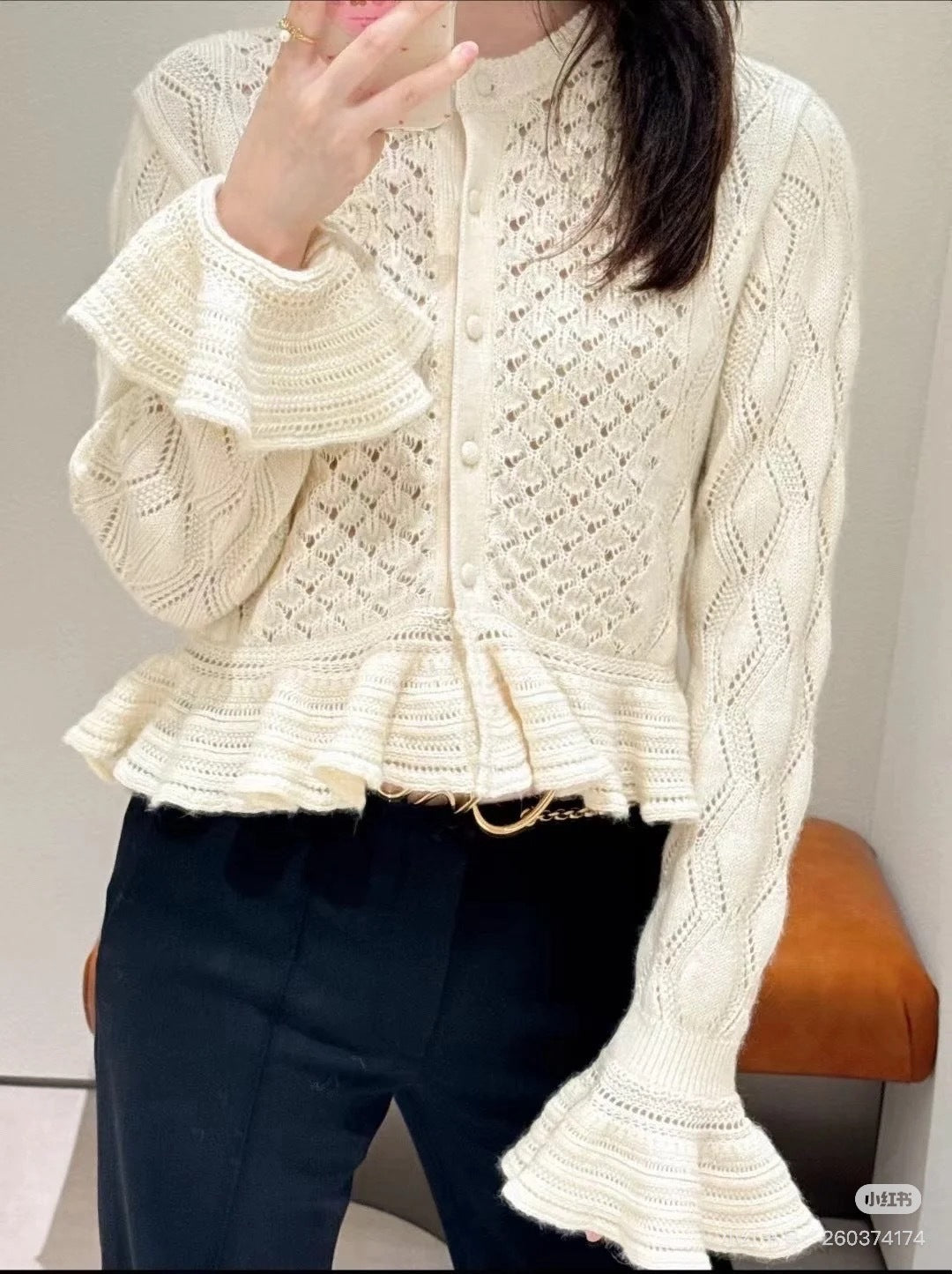Chl 25fw ruffle cardigan